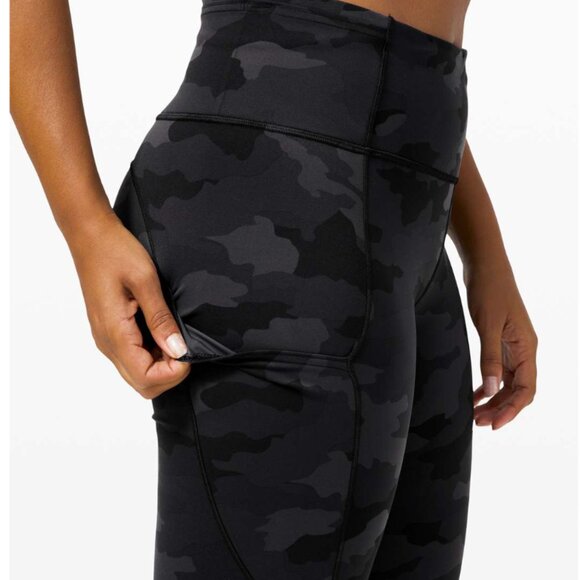 #210 Lululemon Fast and Free Tight 25" Nulux Heritage 365 Camo Deep Coal - Picture 6 of 11
